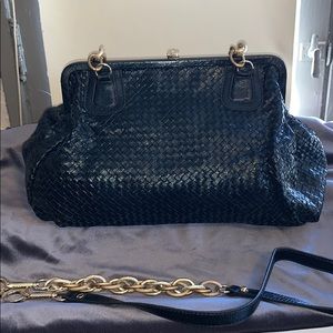 👜Elliot Lucca handbag shimmery navy woven NWOT👜